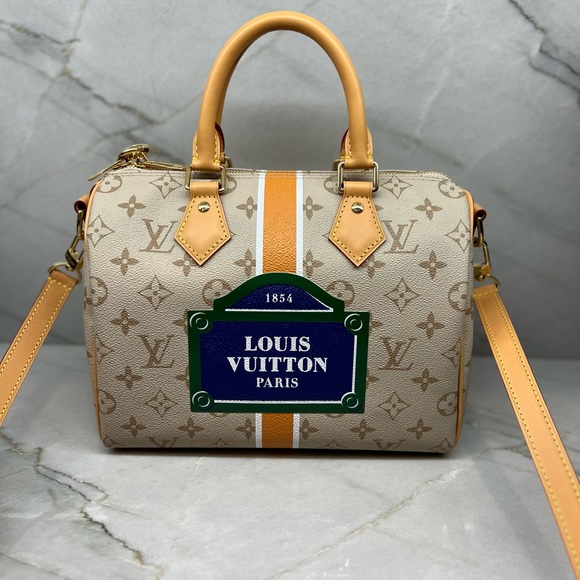 Louis Vuitton Speedy Bandoulière 25 Monopaname Monogram Paris Street Sign - Picture 4 of 13